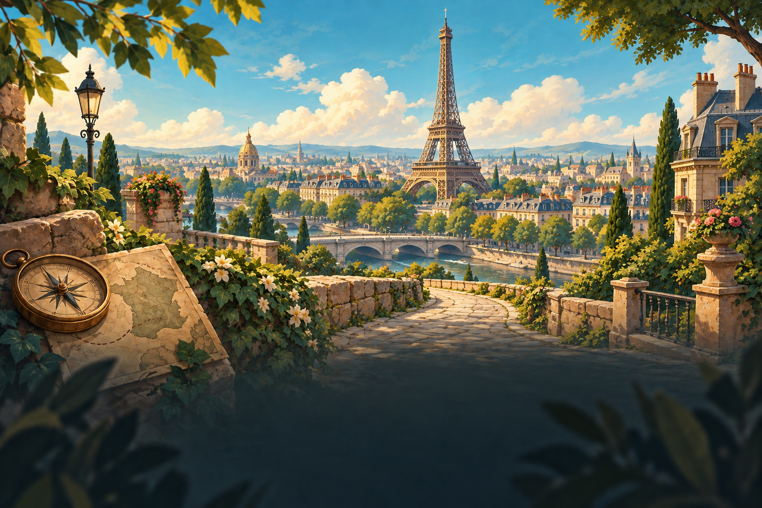 France travel illustration